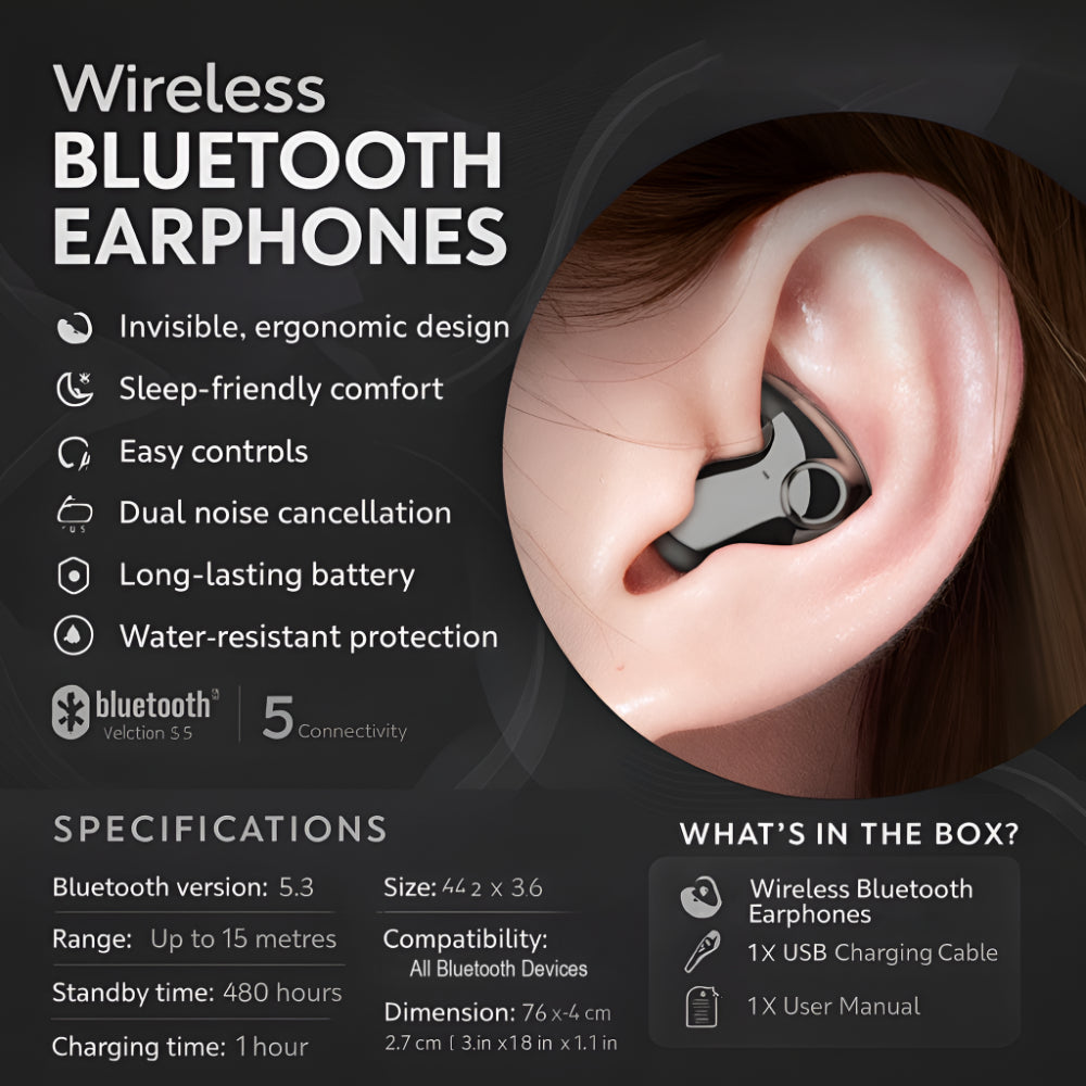 Befez Cordless Bluetooth Noise Cancelling Earbuds