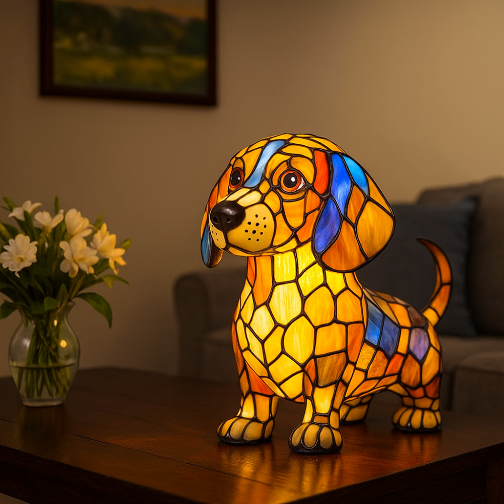 Colorful Dog Night Light Table Lamp with LED