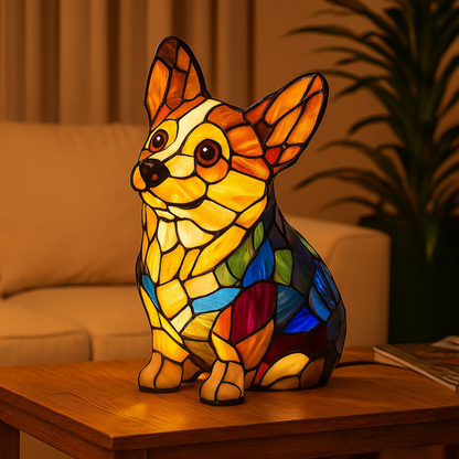 Colorful Dog Night Light Table Lamp with LED