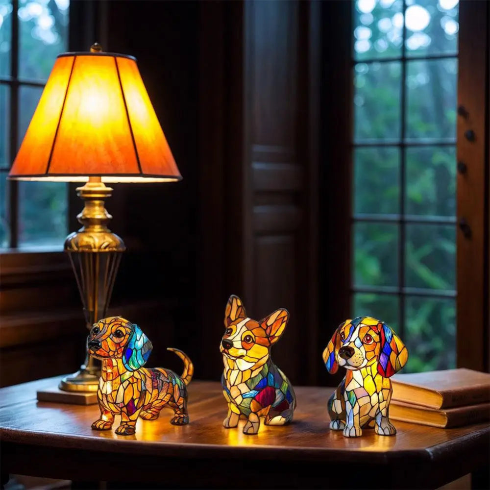 Colorful Dog Night Light Table Lamp with LED