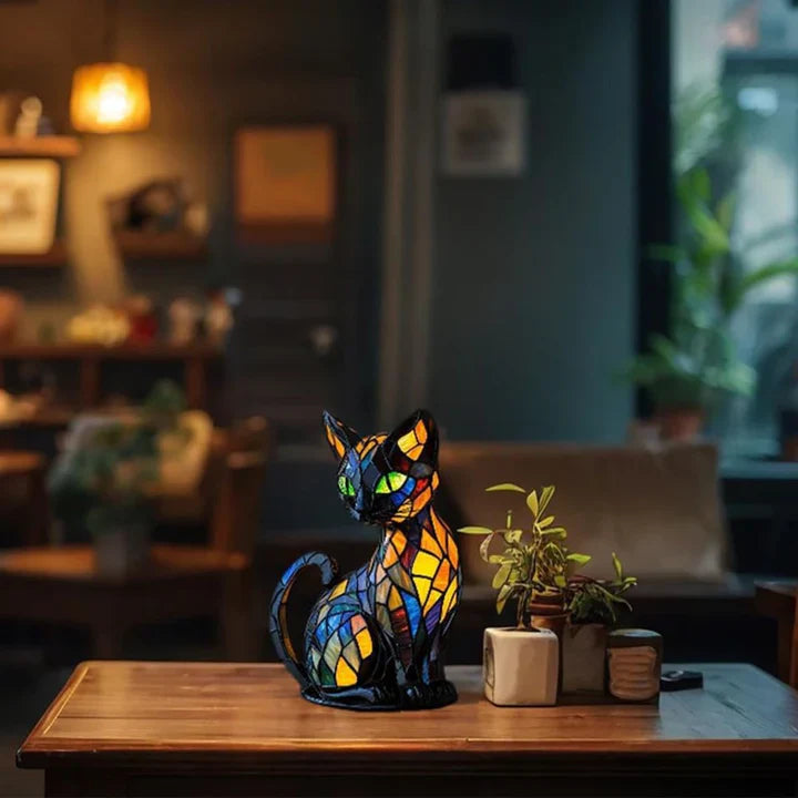 Colorful Cat Table Lamp with LED Light