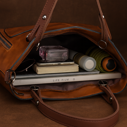 Stylish Women's Leather Multi Pocket Shoulder Bag