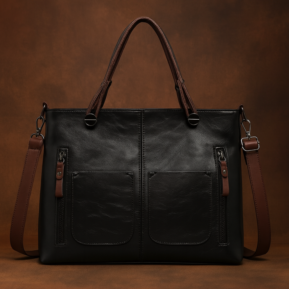 Stylish Women's Leather Multi Pocket Shoulder Bag