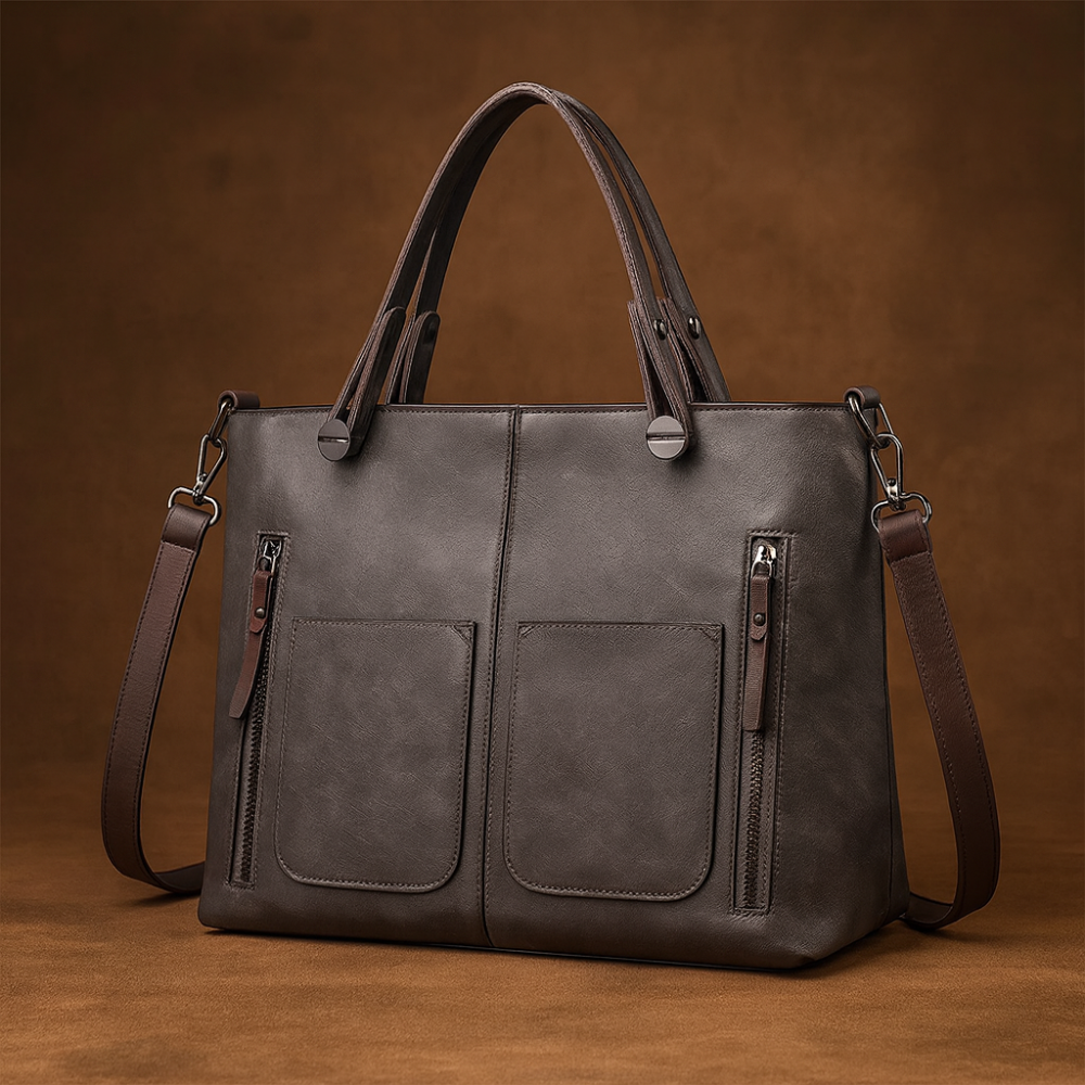 Stylish Women's Leather Multi Pocket Shoulder Bag