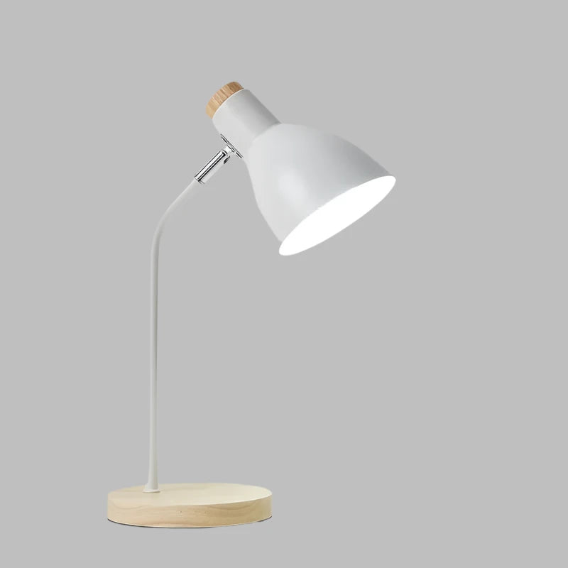 Rustic Wooden Desk Lamp with Metal Accent - Befez