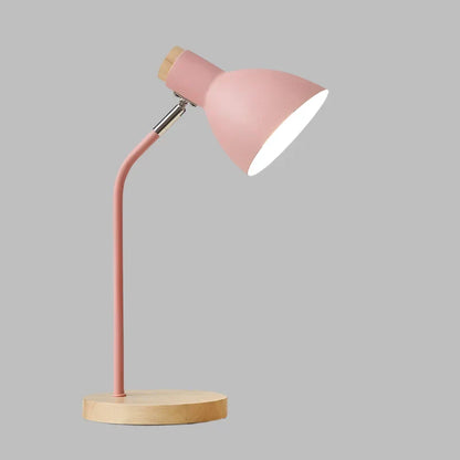 Rustic Wooden Desk Lamp with Metal Accent