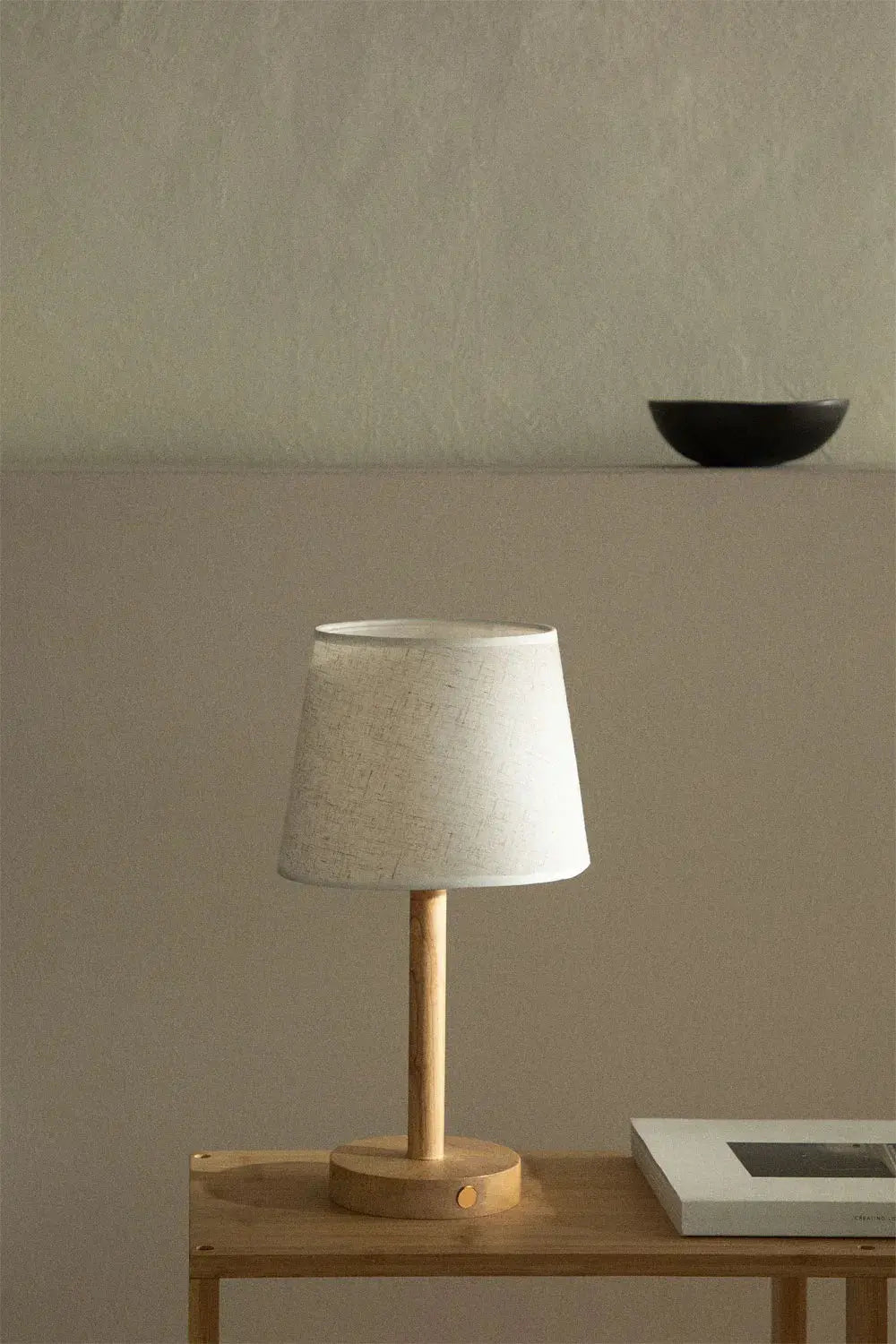 Befez Wooden LED Table Lamp - Compact Wireless Nightlight
