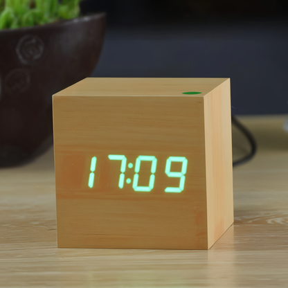 Stylish Wooden Digital LED Alarm Clock