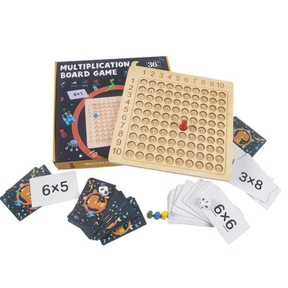 Wooden Math Learning Multiplication Board Game Set - Befez