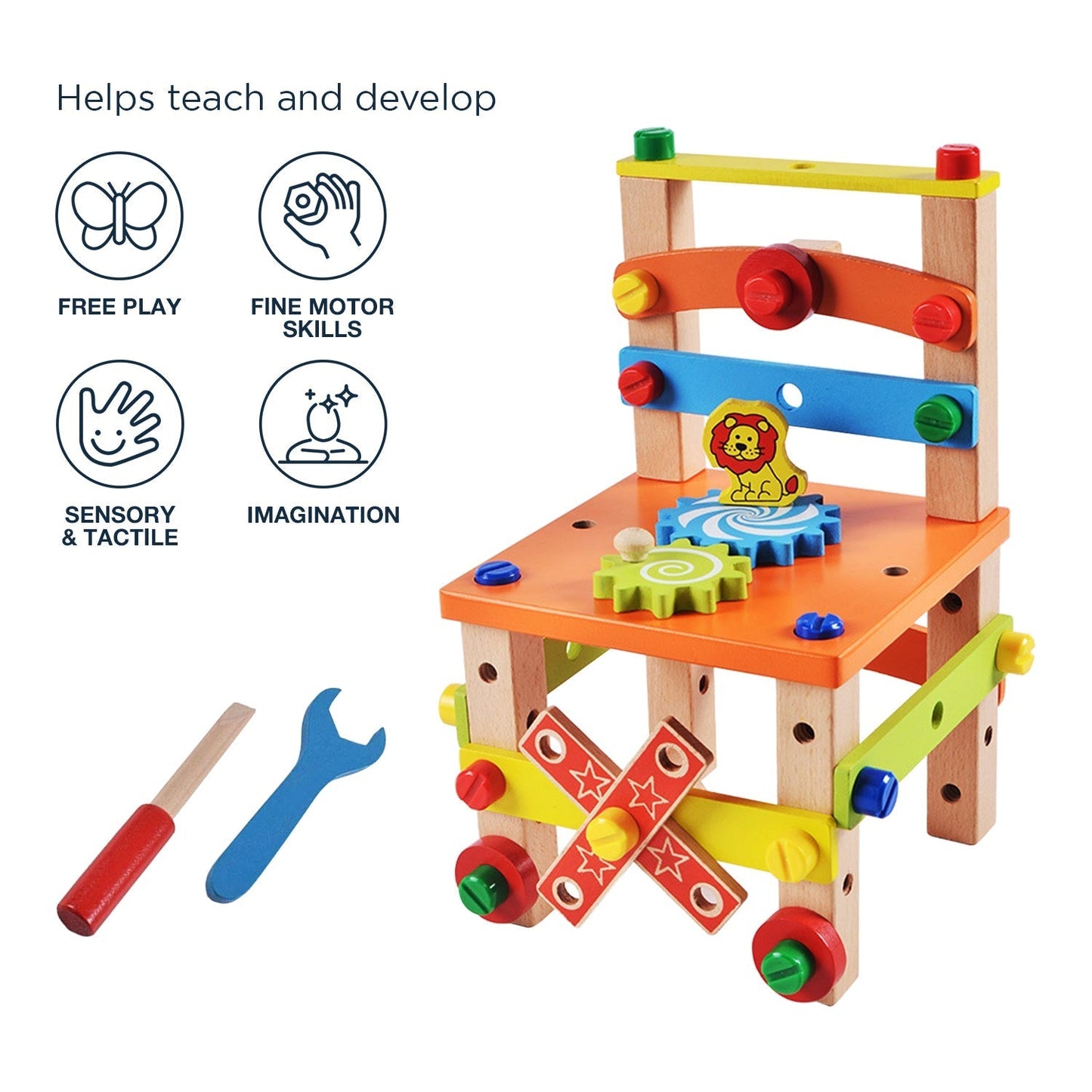 Mini Wooden Kids Chair Set for Creative Play