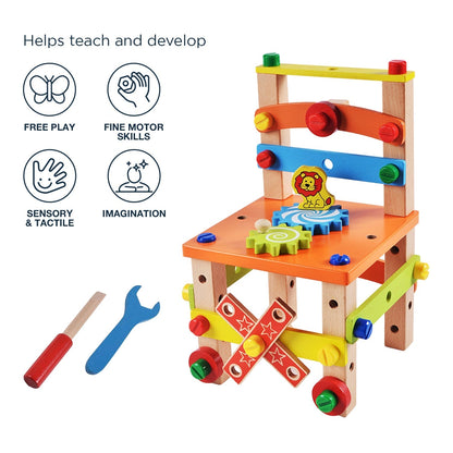 Mini Wooden Kids Chair Set for Creative Play