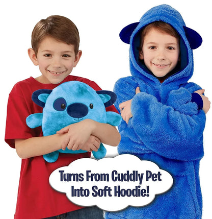 Soft Plush Kids Hoodie Pillow Toy for Cold Weather