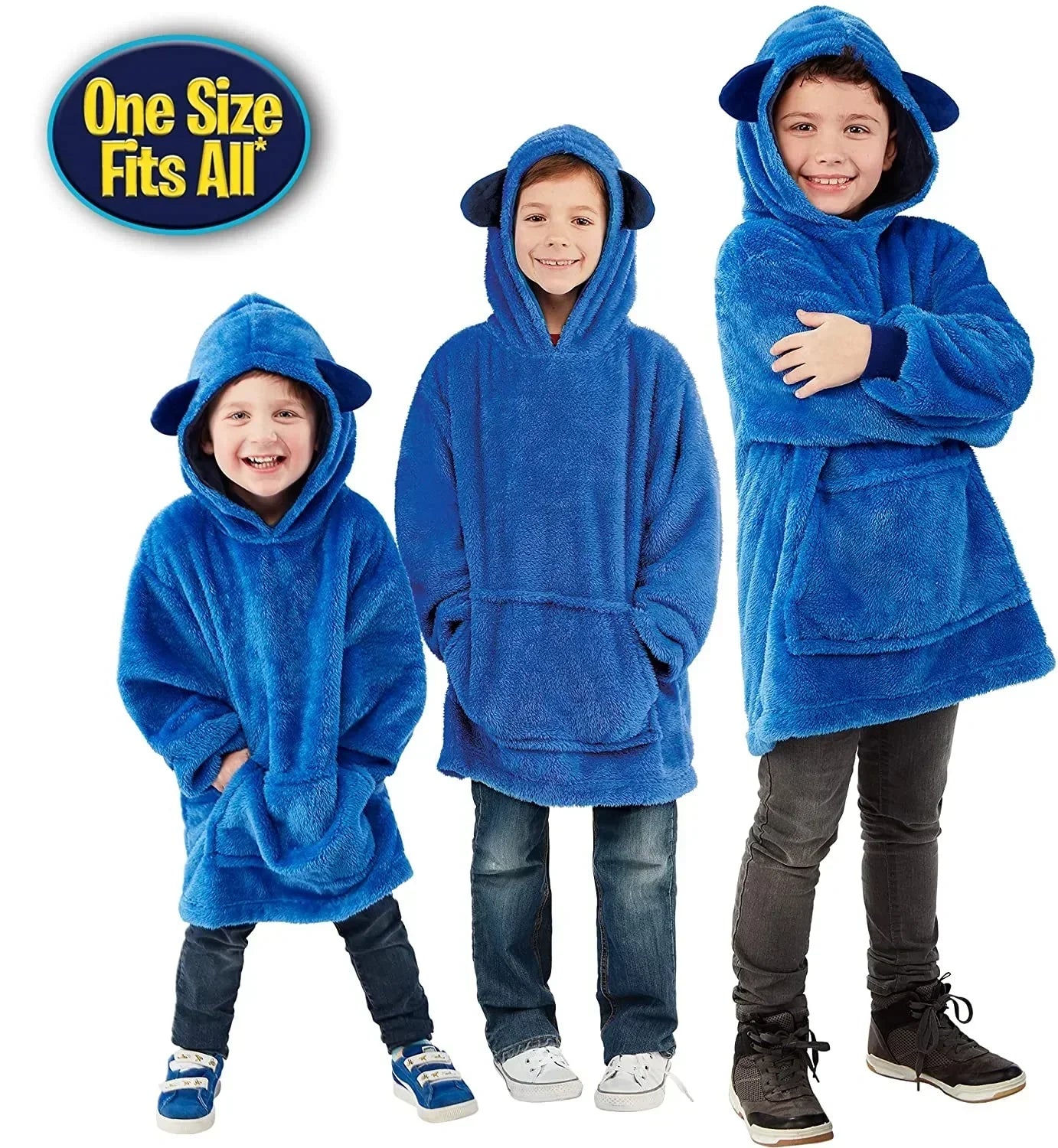 Soft Plush Kids Hoodie Pillow Toy for Cold Weather