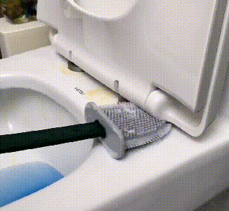 Soft Bristle Toilet Brush with Sanitary Silicone Head