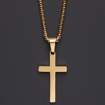 Simple Silver Cross Chain Necklace