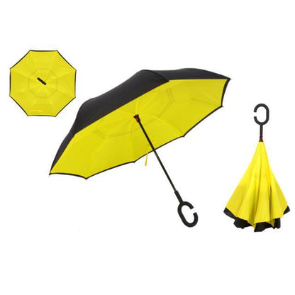 Windproof Reversible Handsfree Compact Umbrella