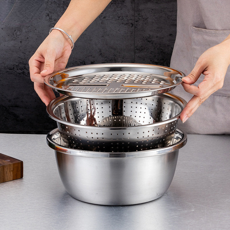 Premium 3-in-1 Stainless Steel Cutting Board