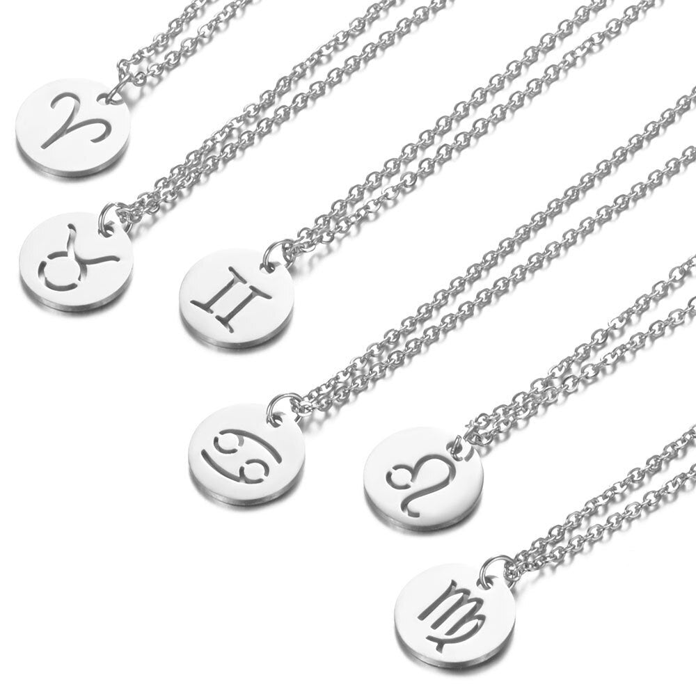 Eco Friendly Zodiac Pendant Stainless Steel Necklace