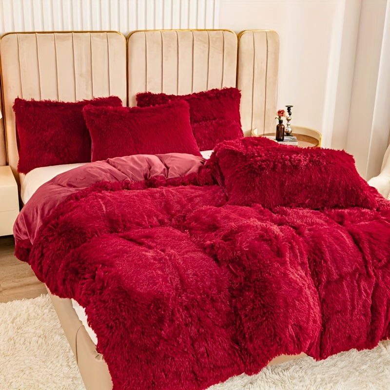 Cozy Soft Plush Duvet Cover Set with Zipper
