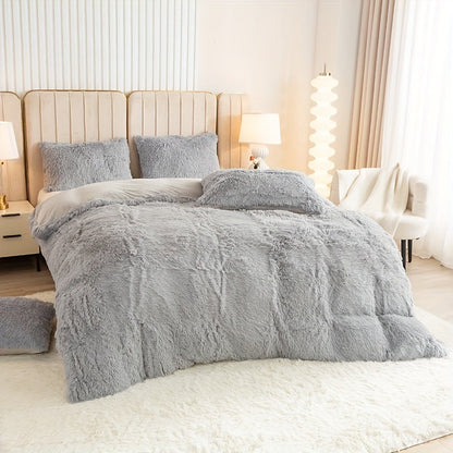 Cozy Soft Plush Duvet Cover Set with Zipper