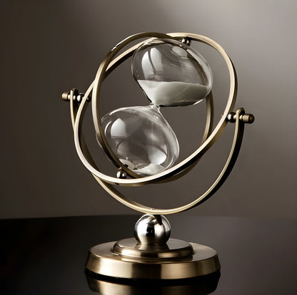 Classic Hourglass Clock with Gold Frame