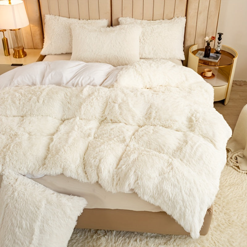 Cozy Soft Plush Duvet Cover Set with Zipper