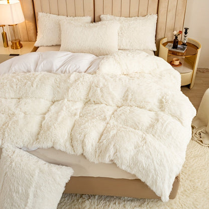 Cozy Soft Plush Duvet Cover Set with Zipper