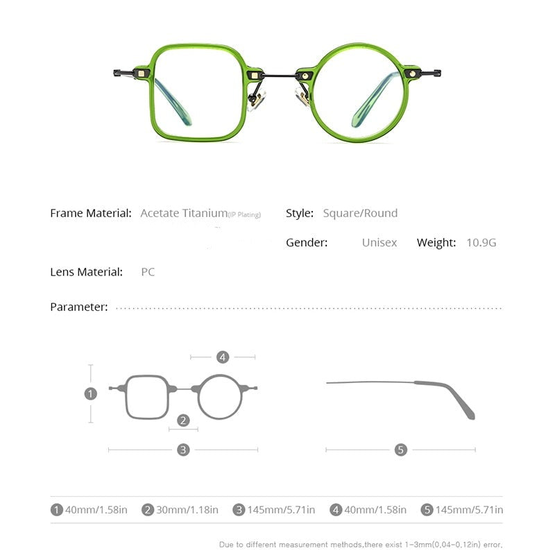 Unique Style Men's Titanium Glasses