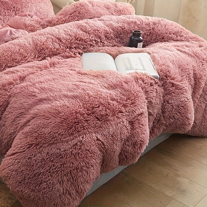 Cozy Soft Plush Duvet Cover Set with Zipper