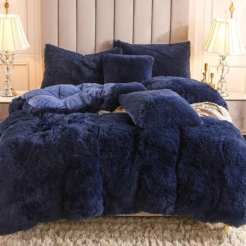 Cozy Soft Plush Duvet Cover Set with Zipper