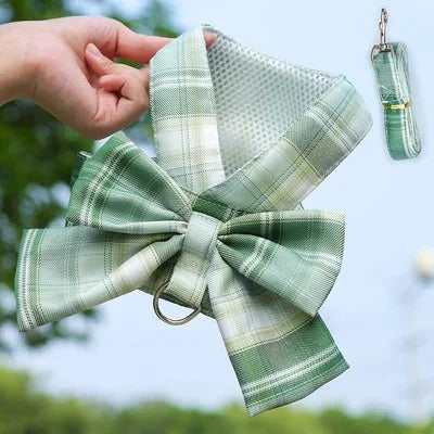 Cute Dog Harness with Bow Tie