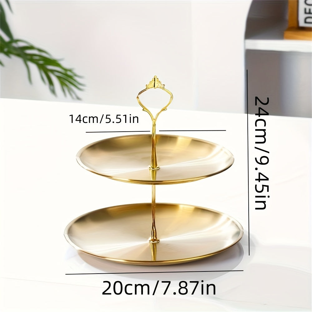 Stainless Steel Triple Serving Platter for Parties