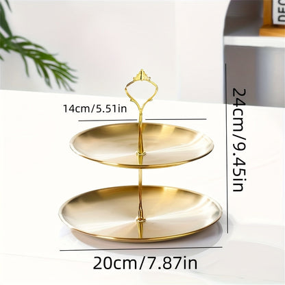 Stainless Steel Triple Serving Platter for Parties