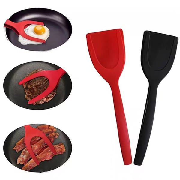 2-in-1 Silicone Tongs and Flexible Spatula