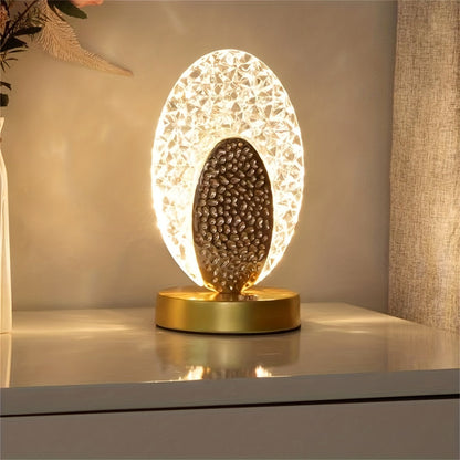 Decorative USB Desk Lamp with Soft Feather Shade