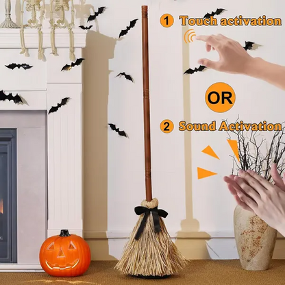 Spooky Floating Broom Decoration