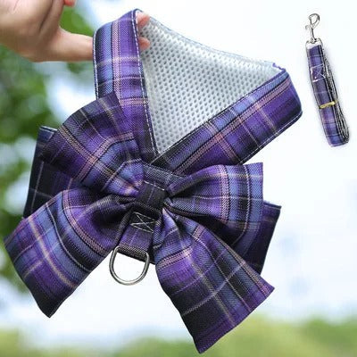 Cute Dog Harness with Bow Tie