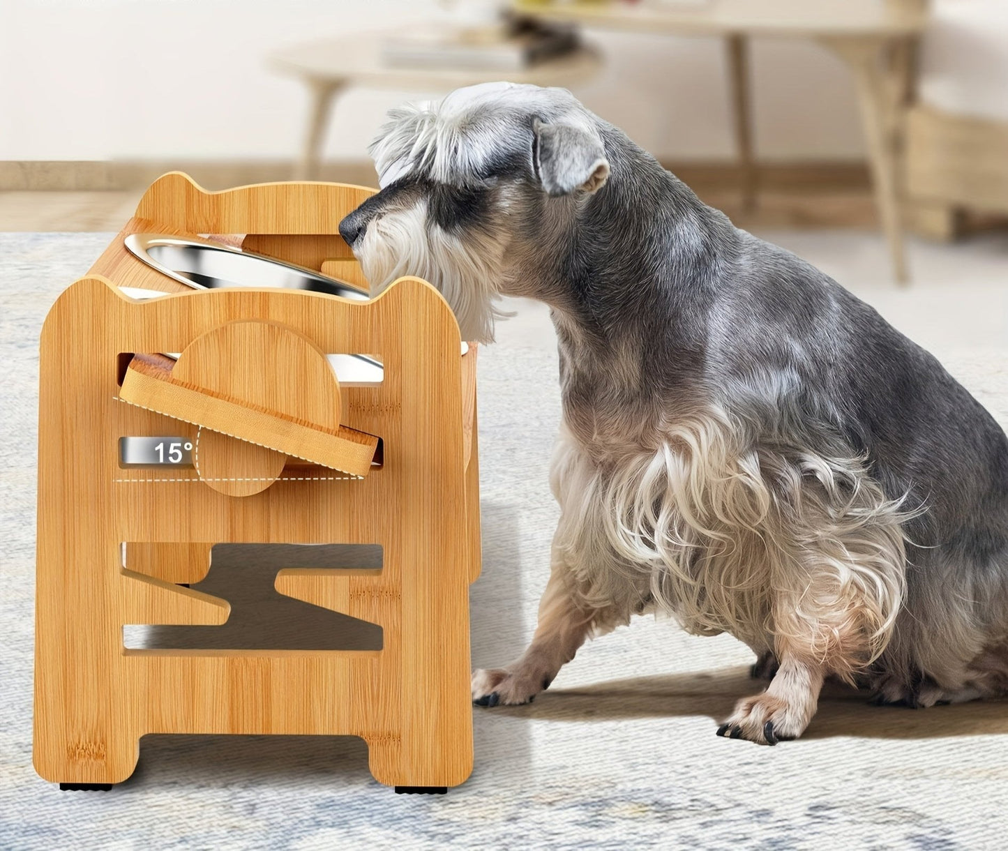 Stable Anti-Slip Dog Feeder with Two Bowls Befez