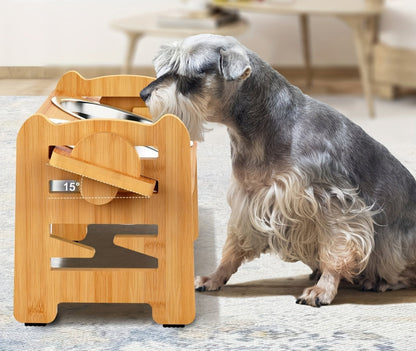 Stable Anti-Slip Dog Feeder with Two Bowls Befez
