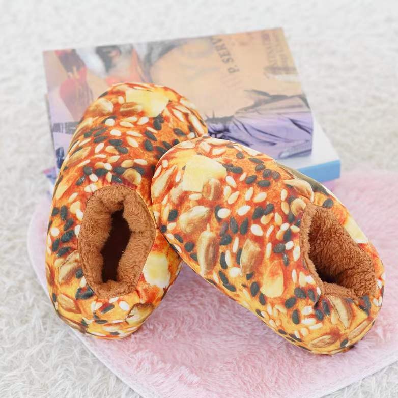 Cozy Warm Bread Print Slippers