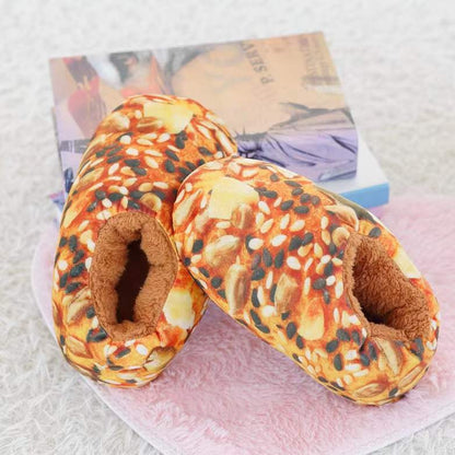 Cozy Warm Bread Print Slippers