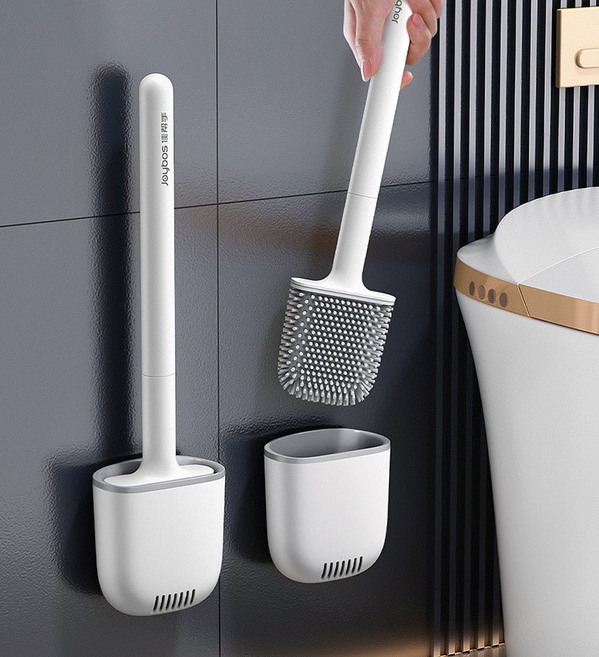 Hygienic Toilet Brush with Soft Silicone Bristles