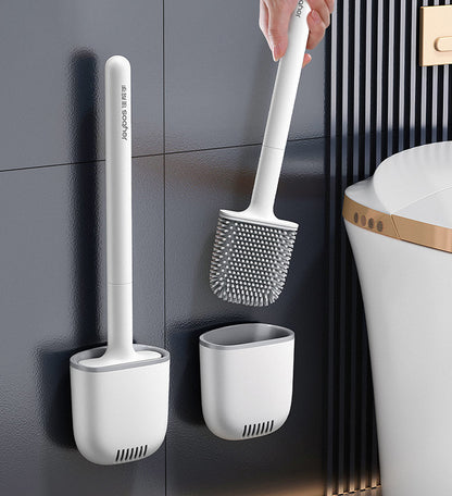 Hygienic Toilet Brush with Soft Silicone Bristles