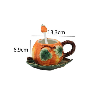 Colorful Fall Pumpkin Coffee Mug Set