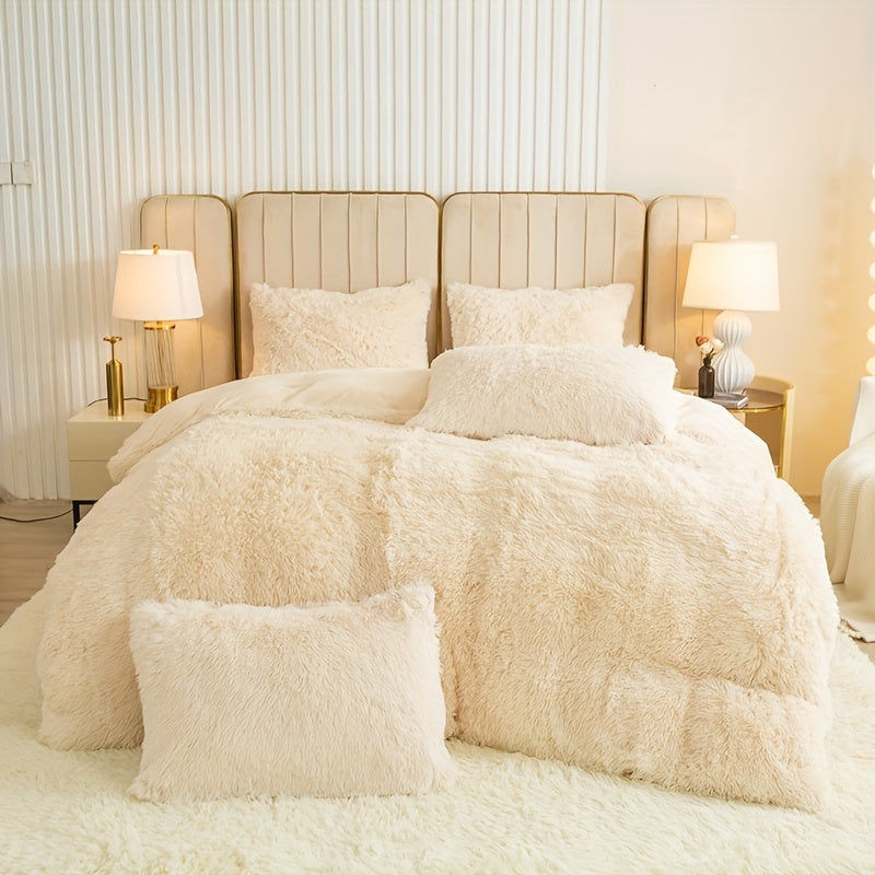 Cozy Soft Plush Duvet Cover Set with Zipper