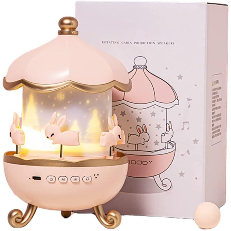 Colorful Kids 360° Rotating Bunny Night Light Projector