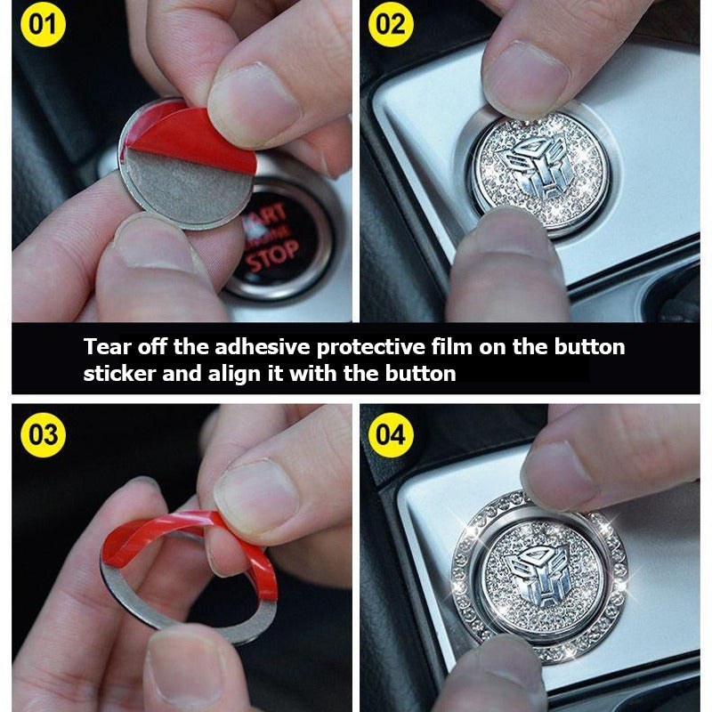 Luxury Crystal Car Starter Button Cover Ring