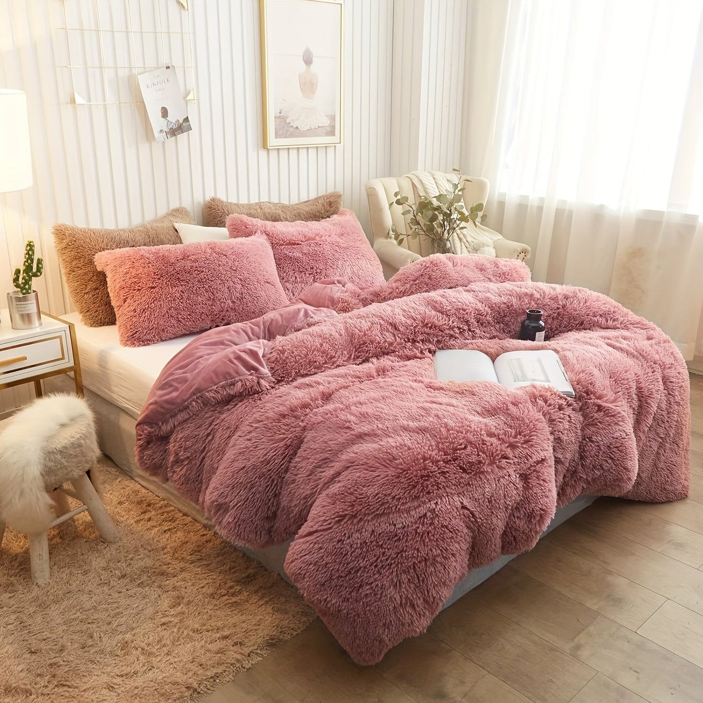 Cozy Soft Plush Duvet Cover Set with Zipper