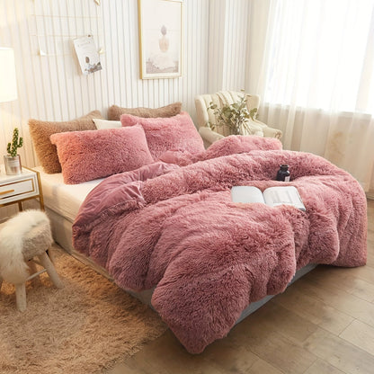 Cozy Soft Plush Duvet Cover Set with Zipper