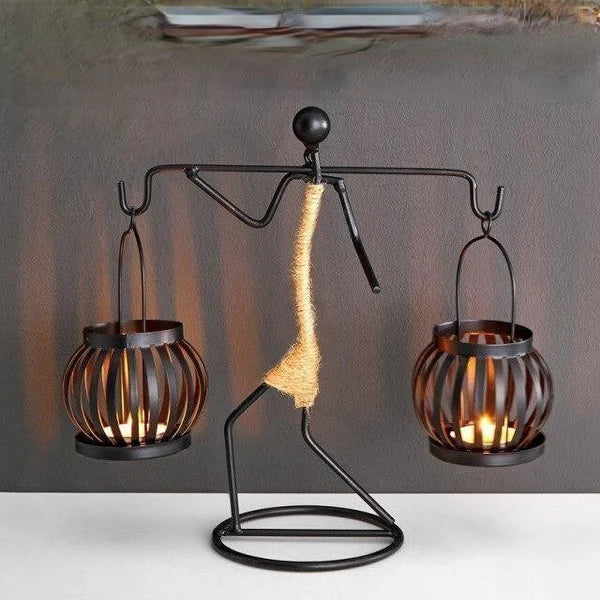 Unique Vintage Metal Candle Holder